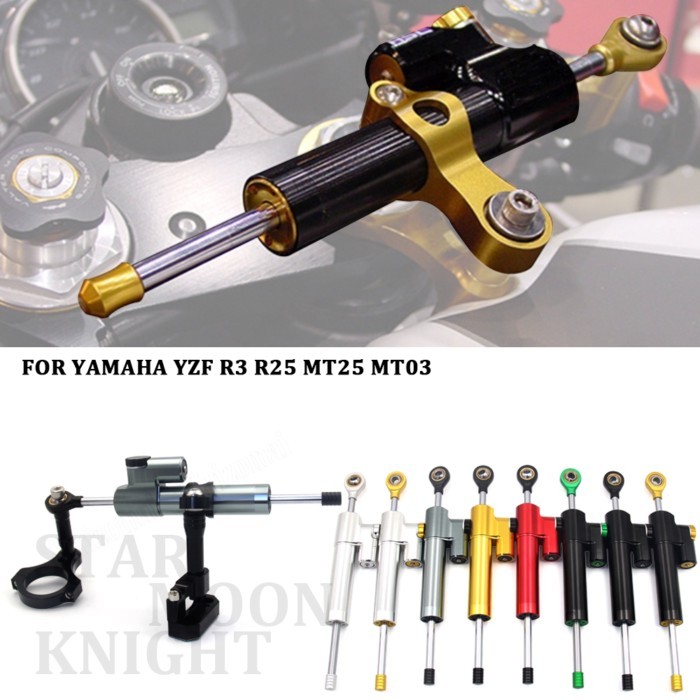 CNC Motorcycle Stabilizer Steering Damper Mounting Bracket Support Kit For Yamaha YZF R3 R25 MT03 M