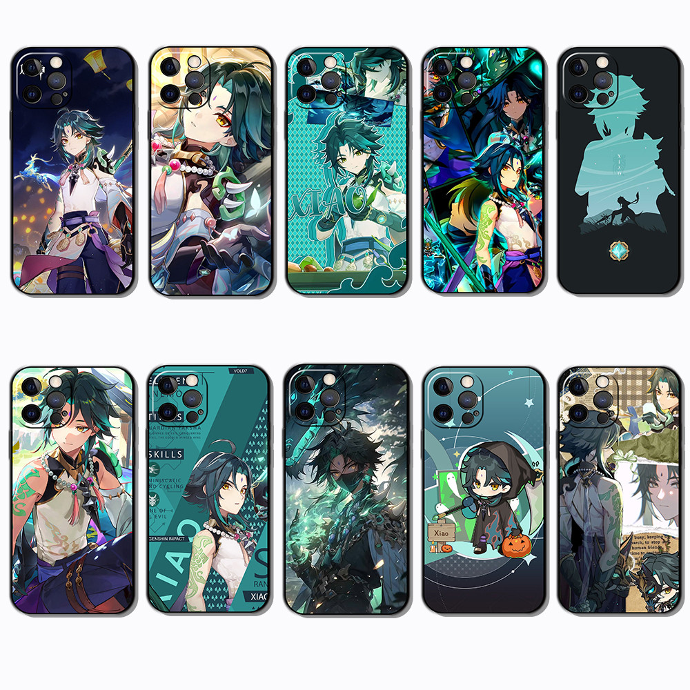 สําหรับ iPhone 17 Pro Max 17 Air NF18 xiao genshin impact เคสโทรศัพท์ TPU ขอบสีดํา | ยืดหยุ่น กันกระ