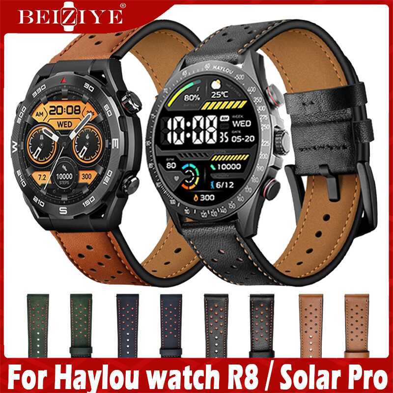 C For Haylou Watch R8 สาย Leather สายนาฬิกา Haylou Solar Pro Sport Smart Watch สาย นาฬิกา สมาร์ทวอท