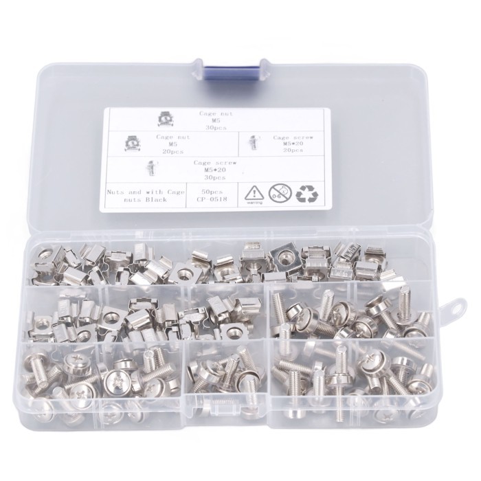 M5x20 Cage Screw Metric  Hole Rack Mount  Plated Multipurpose M5 Cage Nut Kit Iron for RV for Yacht