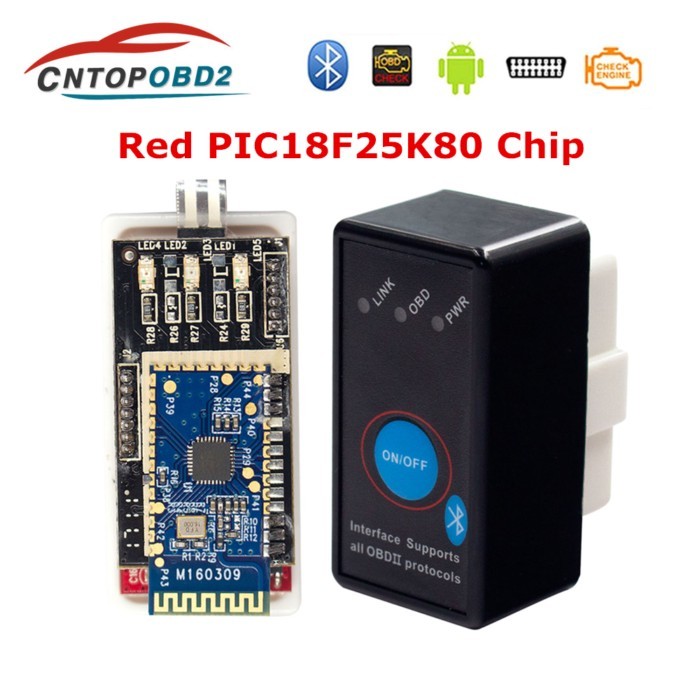 Newest ELM327 V1.5 PIC18F25K80 Chip ELM 327 Bluetooth With Power Switch on/off elm327 WIFI OBDII Co