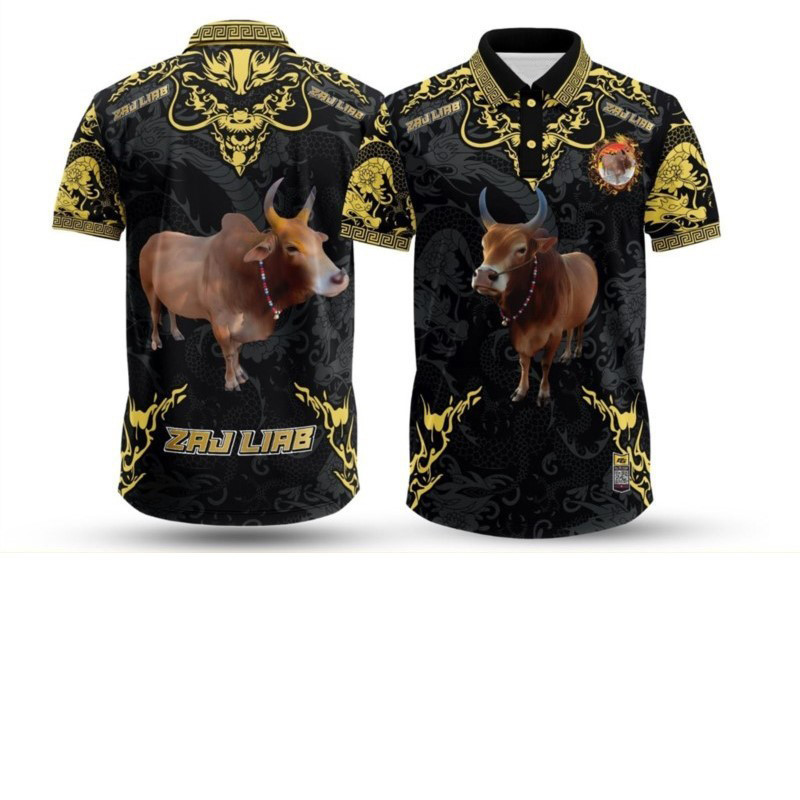 เสื้อโปโลBG Sport สีดำ ลายมังกรหยินหยาง