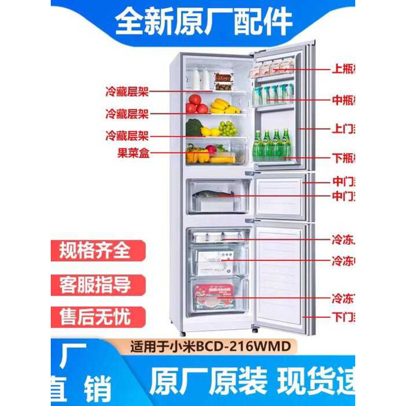 เหมาะสําหรับ Xiaomi Yunmi Mijia BCD-215MDMJ05 BCD-213MDM ตู้เย็นลิ้นชักประตูชั้นวางชั้นวาง