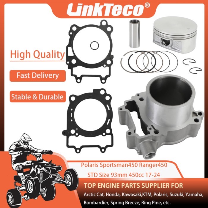 ATV 17-24 93mm 450cc Cylinder Piston Gasket Top End Kit For Polaris Sportsman 450 HO UTILITY EPS Ra