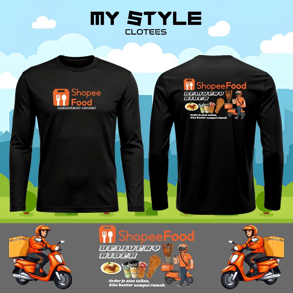 Shope*Food RIDER Jersey Premium Microfiber V2/ Baju Shope*Food /Tshirt Delivery V2