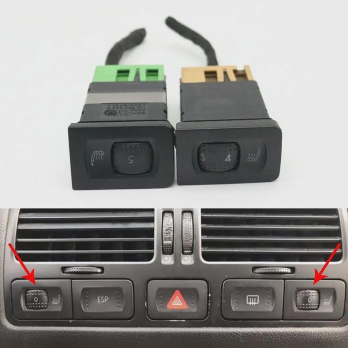 Seat Heated Control Switch Button with Wire Set For VW Jetta Golf IV 4 GTI MK4 Bora 1999-2005 90% N