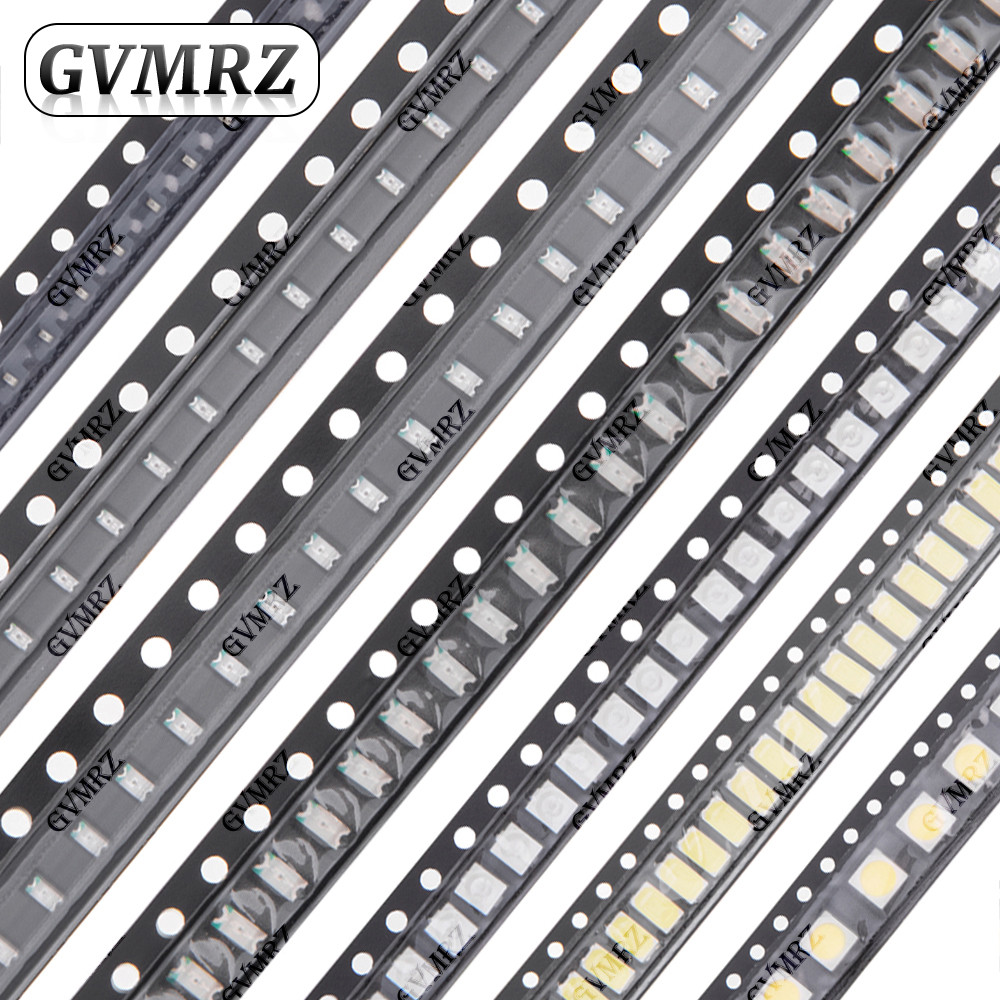 100PCS SMD LED ไดโอดชิปขนาดสารพัน 0402 0603 0805 1206 3528 5050 5730 หลายสีสําหรับ PCB DIY Electroni