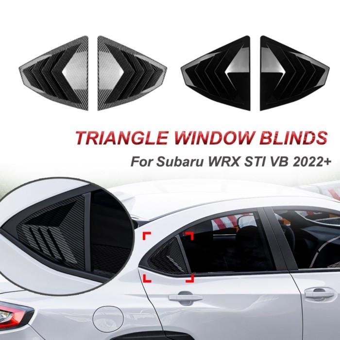 For Subaru WRX STI VB 2022+ Triangle Window Blinds Spoiler Car Stickers Exterior Decorations Glossy