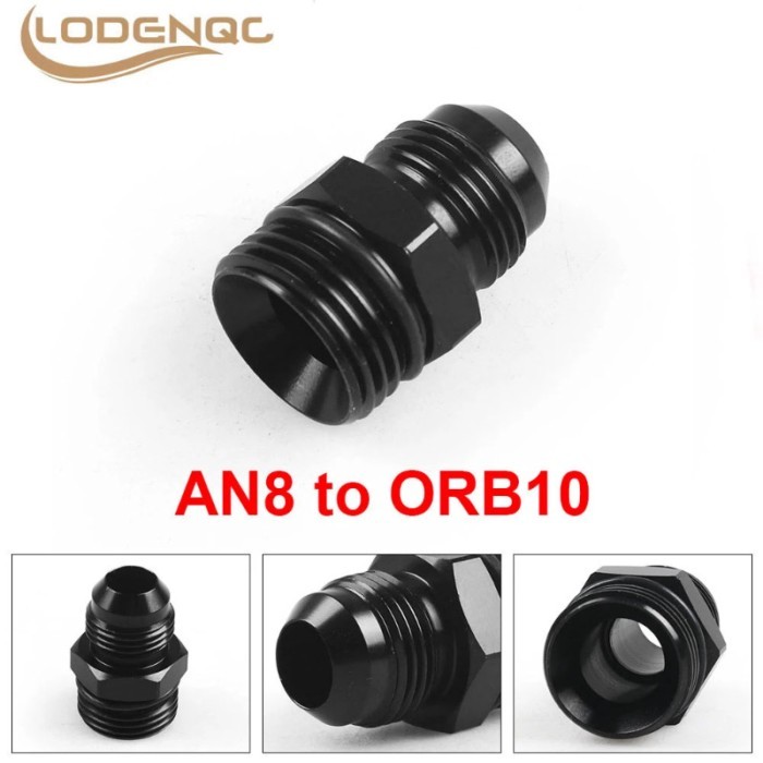 Adapter Fitting ORB-10 O-ring Boss AN10 10AN AN-10 To AN8 8AN  AN-8 Male Adapter Fitting Black LC10
