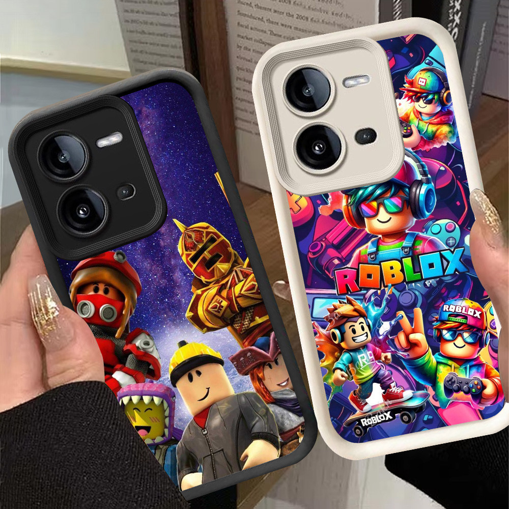 G-5 Roblox Casing สําหรับ VIVO Y28 Y28s V25 V25E Y17S สีดําและสีขาว