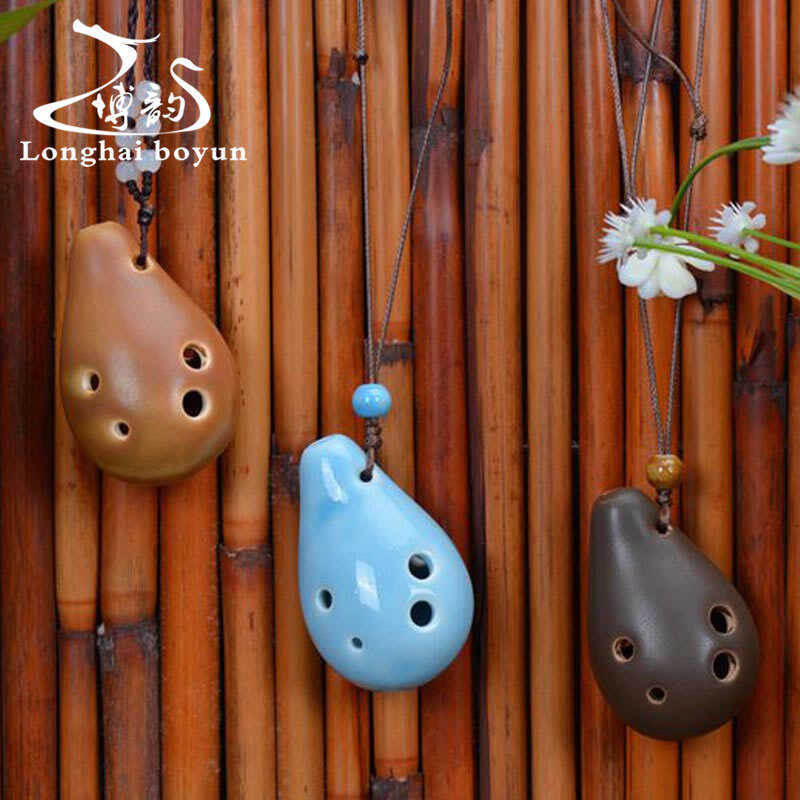 เริ่มต้น Ocarina 6 หลุม Treble SC การปรับแต่ง Six-Hole Round Ocarina หลากหลายสี Boyun Ocarina