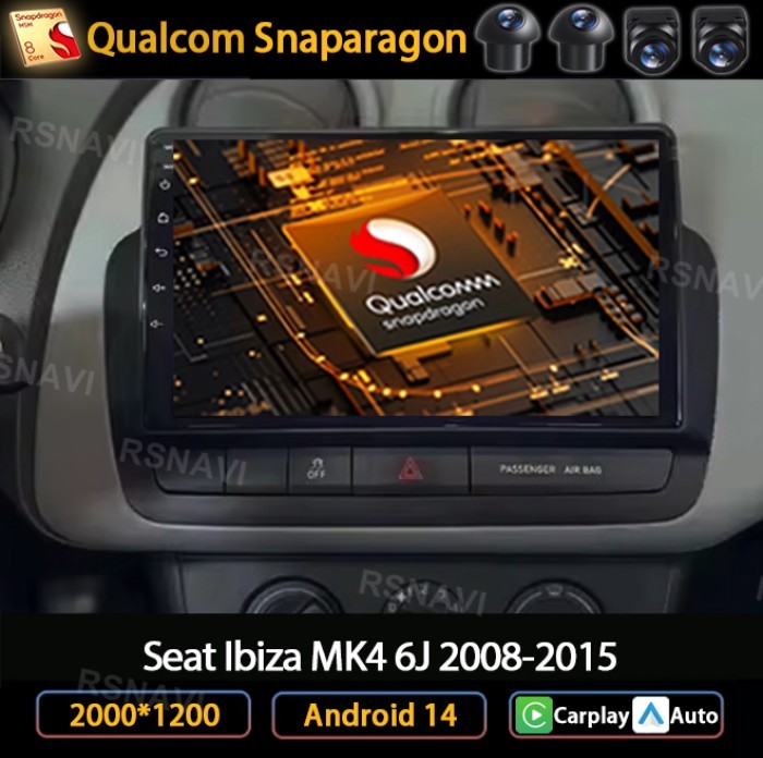 Andoird 14 Car Radio For SEAT Ibiza 6J IV 4 2008 - 2015 Navigation 5G WIFI GPS Multimedia Viedo Pla