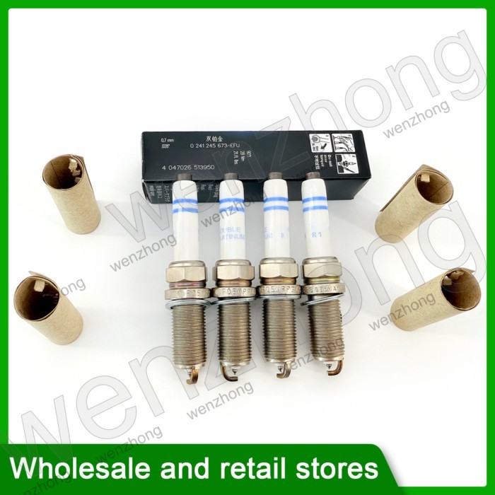 4PCS 06K905601E 0241245673 FQ5NPP332S Spark Plug For A3 A4 A5 A6 TT Q5 Quattro S3 TTS Beetle Sharan