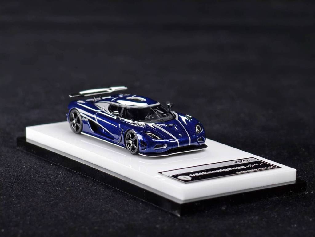 VMB 1/64 Koenigsegg Agera R คอลเลกชันโมเดลรถเรซินคาร์บอนสีน้ําเงิน