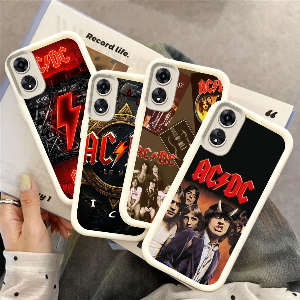 WB4 ACDC BandเพลงปลอกสําหรับHpชุบOPPO A78 A91 A74 A77s A9 A93 A77 A76 A92 2020 5G TPUวัสดุ