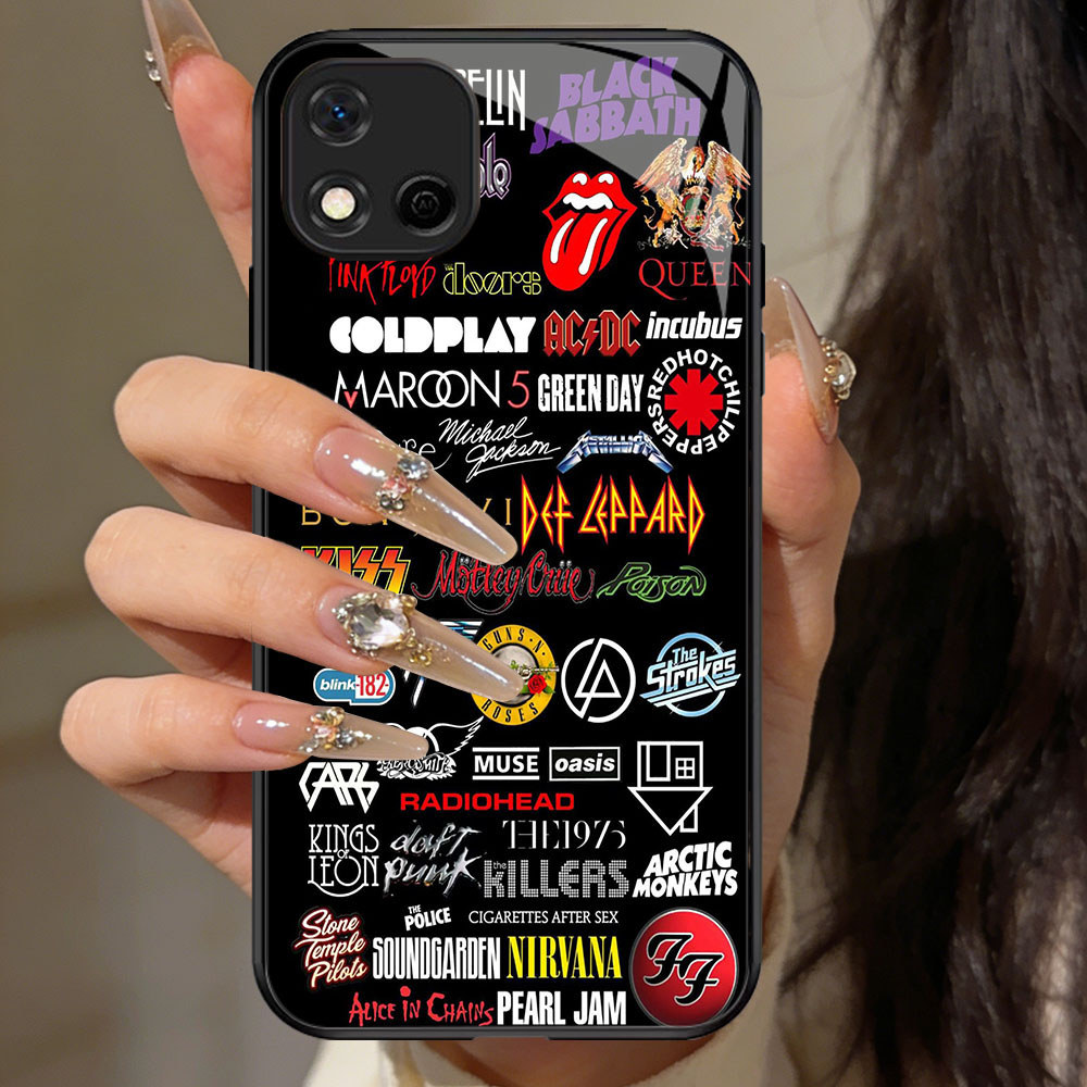 TT-77 Rock Band l ปลอก hp แก้ว Realme C30 C20 C17 C20A 7i C11 C30S C67 C33 C55 2021
