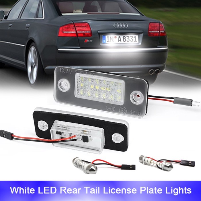 2x Canbus Free Error LED Tail License Number Plate Lights For Audi A8 S8 Quattro D3 4E2 4E8 Backup