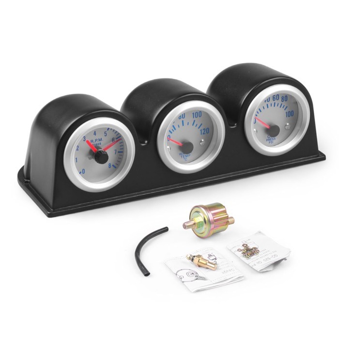 2inch 52MM Triple gauge kit Tachometer RPM Water Temperature Gauge Oil Press Pressure Gauge Car met