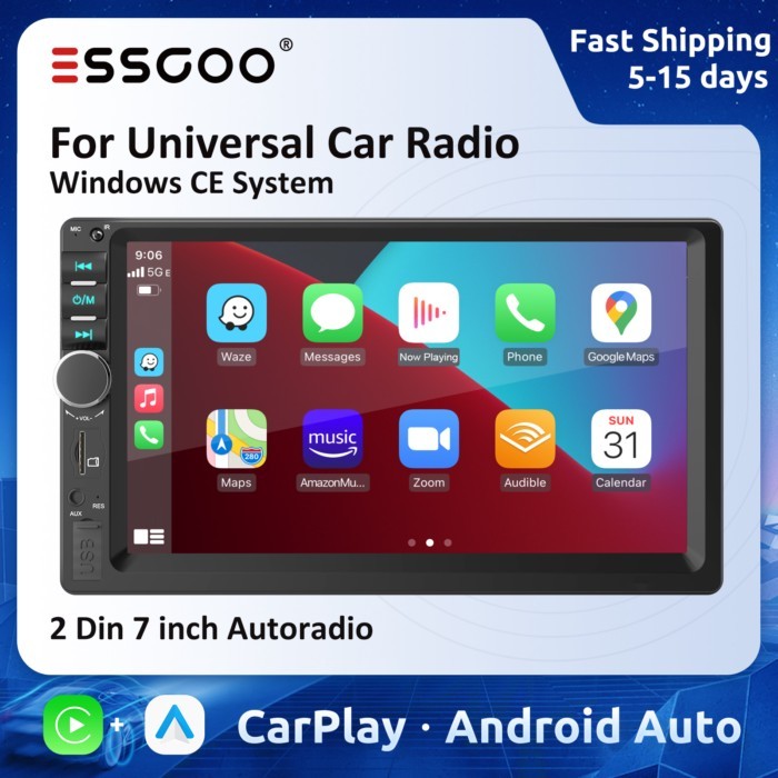 ESSGOO Wired Carplay Car Intelligent Systems 7" Car Radio Universal Autoradio Automotive Multimedia