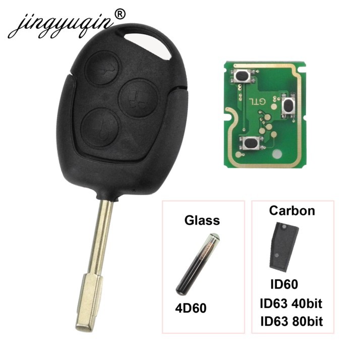 jingyuqin 3 Buttons Remote Key Fob 315Mhz 433MHz 4D60 ID63 Chip For Ford Mondeo Focus Fusion Fiesta