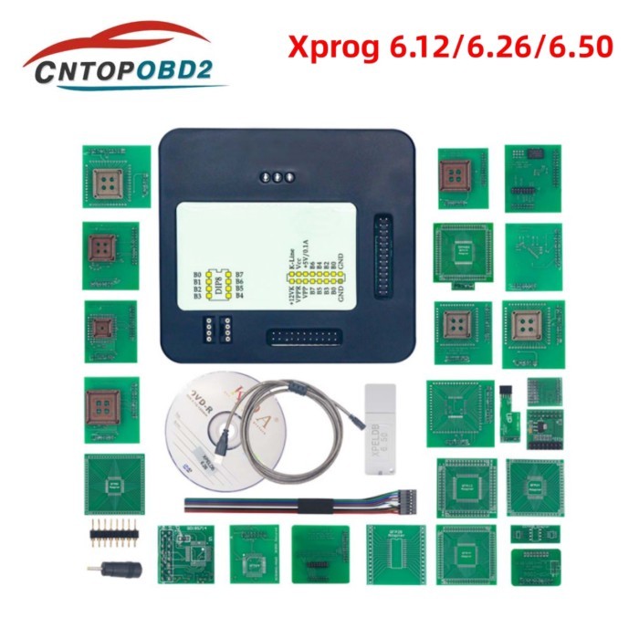 Full Chip Xprog M V6.50 V6.26 V6.12 XPROG Programmer Box With Full Adapter Add More Authorizations