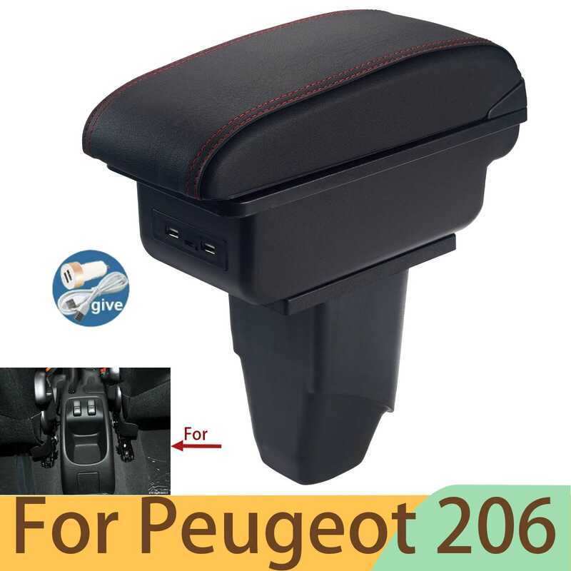 สําหรับ PEUGEOT 206 อะไหล่ 2017 ที่เท้าแขนรถ Retrofit อะไหล่กล่องเก็บอุปกรณ์เสริมในรถยนต์ภายใน