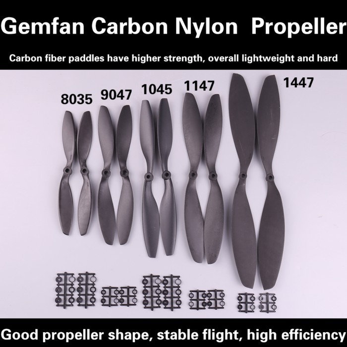 Gemfan Carbon Nylon Multi-axis Propeller CW/CCW 8038 9047 1045 1147 1447 APC type n CW/CCW Propelle