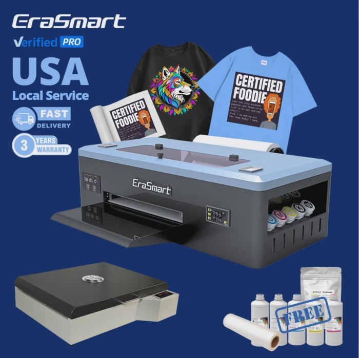 Erasmart 13Inch 340mm Printer T-shirt Printing Machine A3 Dtf Printer 30cm Pink Dtf Printer With DT