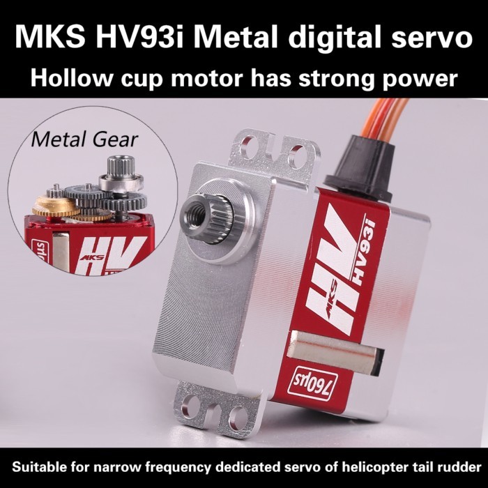 MKS HV93I Digital Servo Metal Gear Digital Servo Model Helicopter Tail Rudder Narrow Frequency Holl