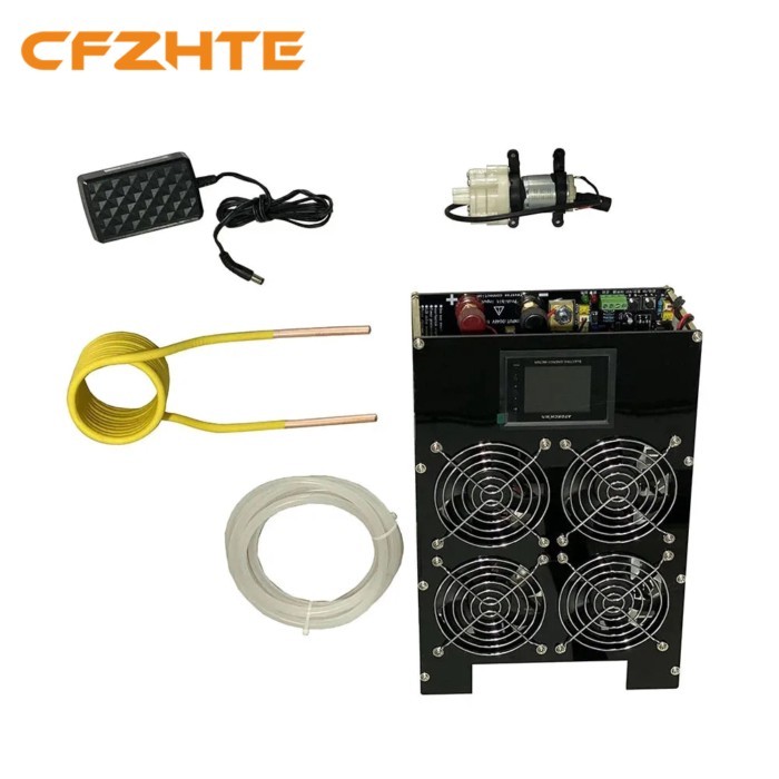 5000W ZVS Induction Heater, Induction Heating Machine, PCB Board, Melted Metal, Coil and Pump