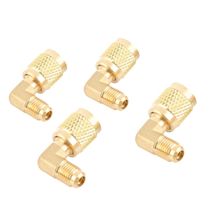 Brass Fitting R410A Adapter Charging Hose Pump for Refrigerant HVAC Mini Split Air Conditioners 1/4