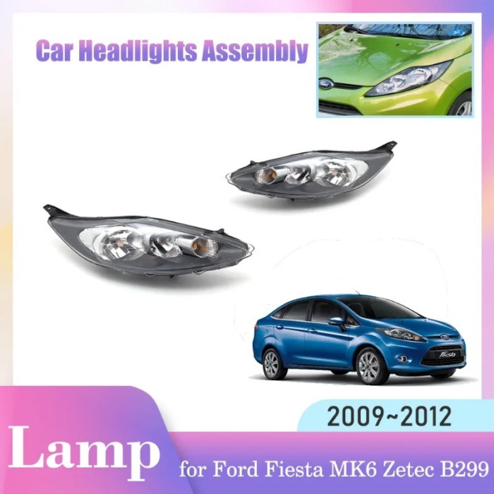 Car Headlights Assembly for Ford Fiesta MK6 Zetec B299 B409 Sport 2009~2012 Fog Light Halogen Corne
