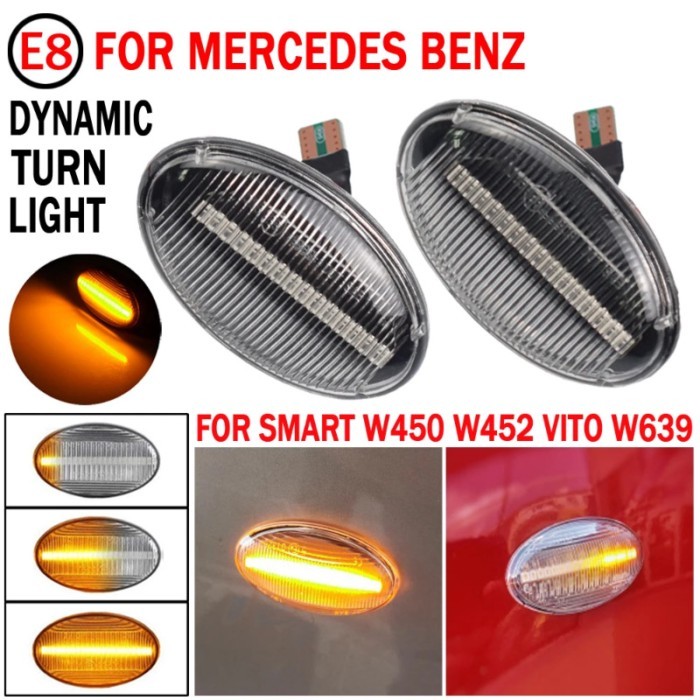 For Mercedes Benz Smart W450 W452 A-Class W168 Vito W639 W447 Citan W415 2pcs LED Dynamic Turn Sign