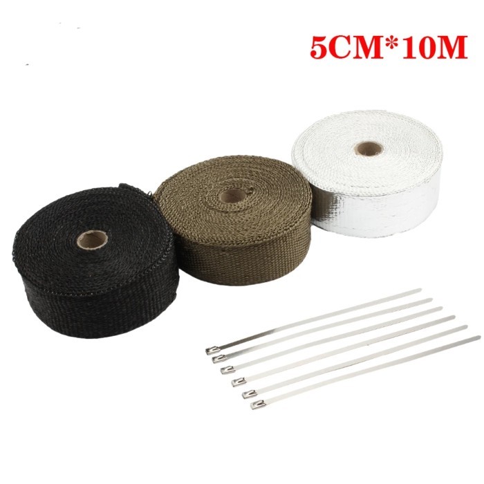 5/10M Exhaust Pipe Insulation Thermal Heat Wrap Roll Insulation Cotton Banana Cloth Motorcycle Fibe