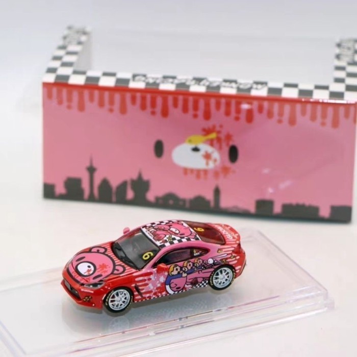 คลังสินค้าพร้อม BMC 1/64 Toyota GR86 Storm l Rich Bear 2025 Macau GT Racing Model Pain Car Toy Alloy