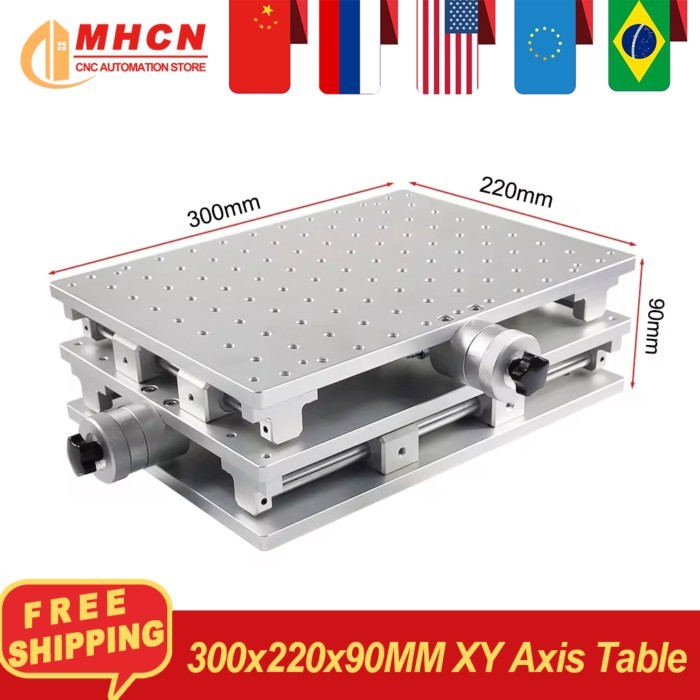 300x220x90MM XY axis 2 Axis Manual Motion Stage Moving Table XY Table for Fine Adjustment Laser Mar