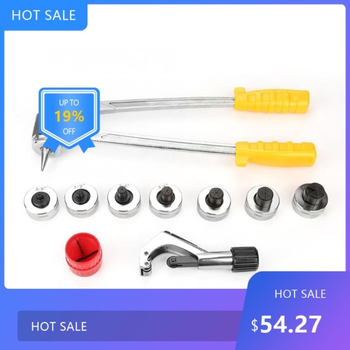 7252025  7 Lever Hydraulic Tube Expander Tool Kit HVAC Repair Equipment with Case