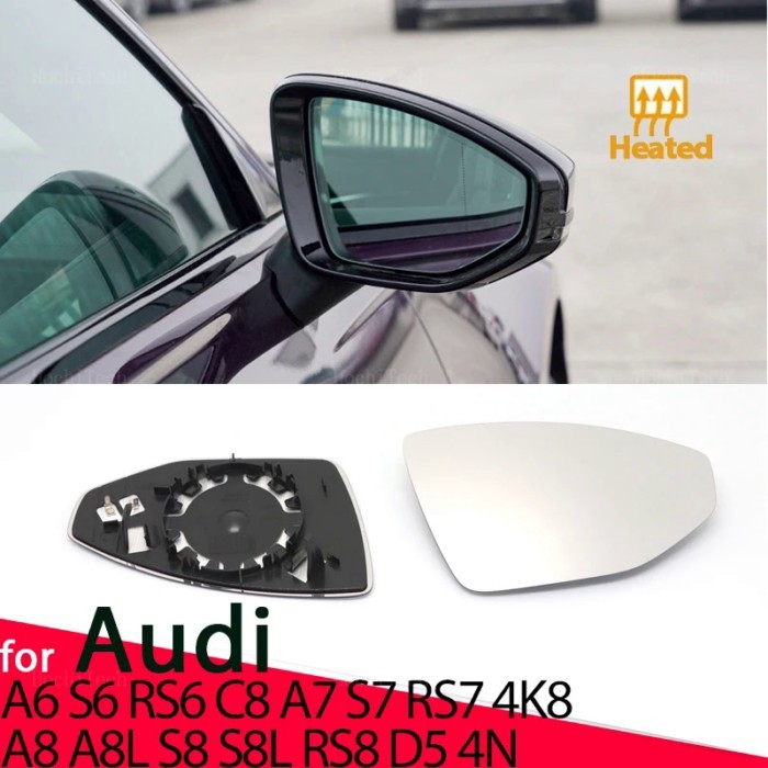 Side Mirror Glass Rear View Exterior Wide Angle for Audi A6 S6 RS6 C8 4K A7 S7 RS7 4K8 A8 A8L S8 S8