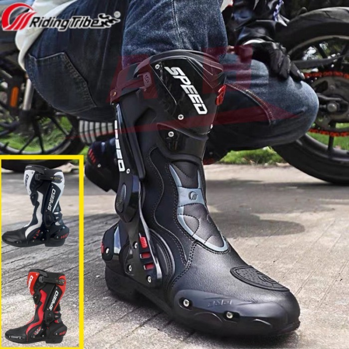 PRO-BIKER Motorcycle Boots Racing Boots All-Season Anti-Slip Waterproof Off-Road Boots for Men Wome