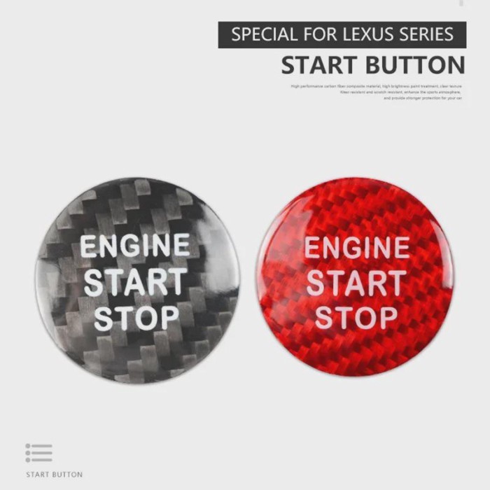 For Lexus LX Car Engine Start Stop Button Cover Real Carbon Fiber Sticker 2016 2017