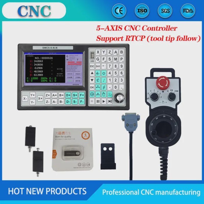 USB controller SMC5-5-N-N CNC 5- offline Mach3 500KHz G-Code 7-inch large screen 6-axis emergency s