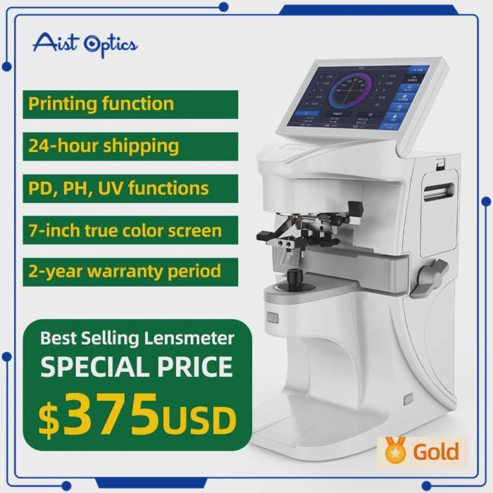 AIST Brand New Coming Digital Auto Lens Meter 7 Inch Touch Screen Uv Pd Printing Focimeter Lensomet