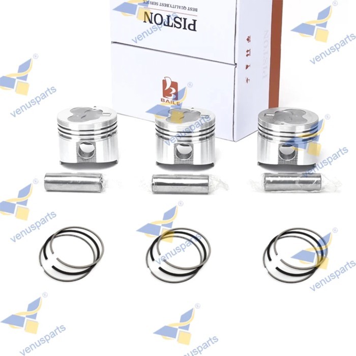 L3E Piston + Pin Clip Kit STD 76mm For Mitsubishi 76*2HK+2+3mm Overhaul Rebuild Kit Engine Part 3PC