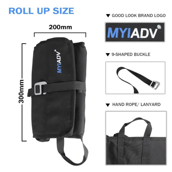 Motorcycle Bag Portable Repair Tools Kit Storage Roll Up Pouch Organize For Benelli TRK 702 502 X F