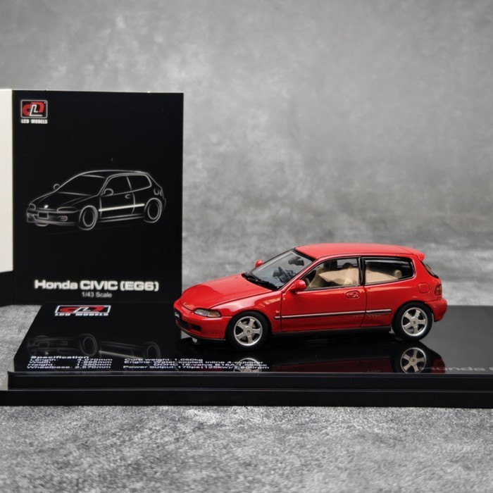 LCD 1: 43 Honda EG6 SiR (SiRII) โมเดลรถเปิดเต็มโลหะผสม
