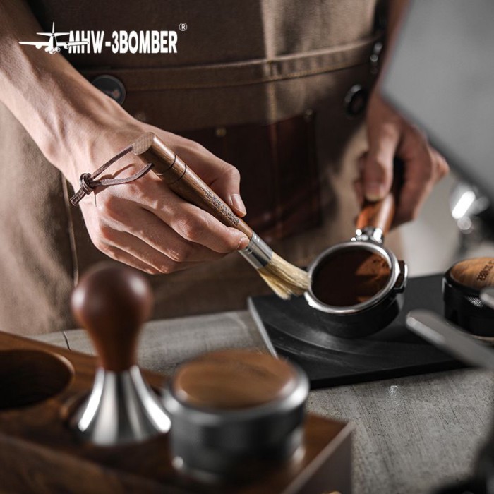 MHW-3BOMBER Bomber แปรงด้ามไม้แปรงกาแฟเครื่องบดแปรงทําความสะอาดบาร์ทําความสะอาดเครื่องมือพื้นดิน