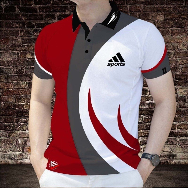 เสื้อโปโลผู้ชายสำหรับกีฬา ปรินต์ตามความชอบ เหมาะสำหรับคริกเก็ต เทนนิส และยิม สวมใส่สบายเป็นชุดลำลองแขนสั้น