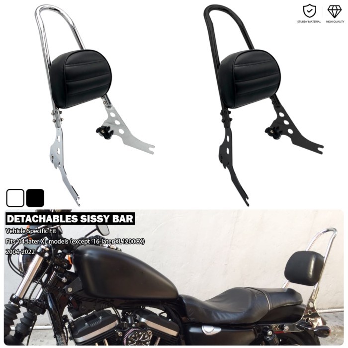 Detachables Sissy Bar Passenger Backrest For Harley SuperLow XL883L Iron 883 Low XL883N Sportster 8
