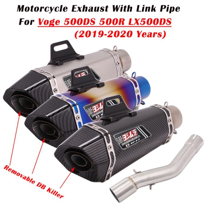 Slip On For Voge 500DS 500R LX500DS LX500A 2019 2020 Motorcycle Exhaust Escape Modified Muffler Wit