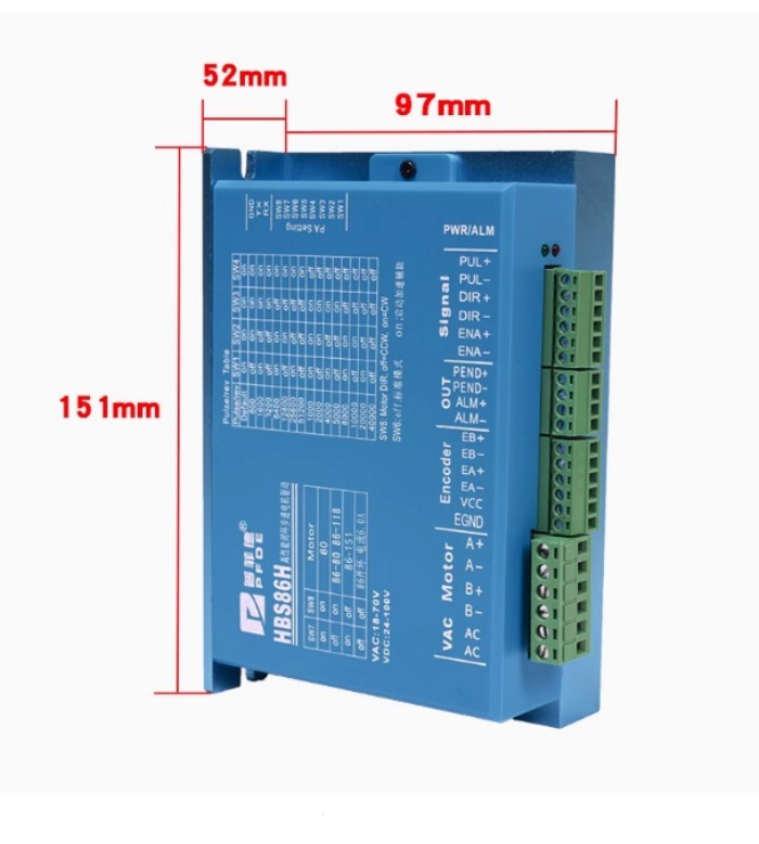 NEW HBS86H closed loop servo motor driver hybrid step servo drive with RS232 port Nema 34 Step moto